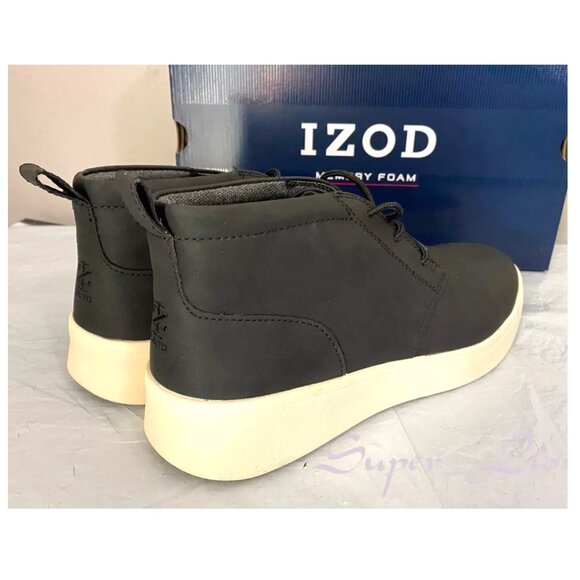 NEW IZOD Men\'s Palmer Memory Foam Chukka Boots - Black